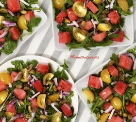 watermelon and arugula salad with raspberry vinaigrette