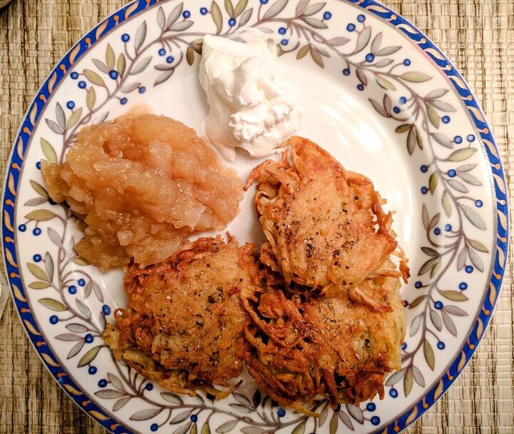 homemade applesauce with potato latkes a positively perfect pair