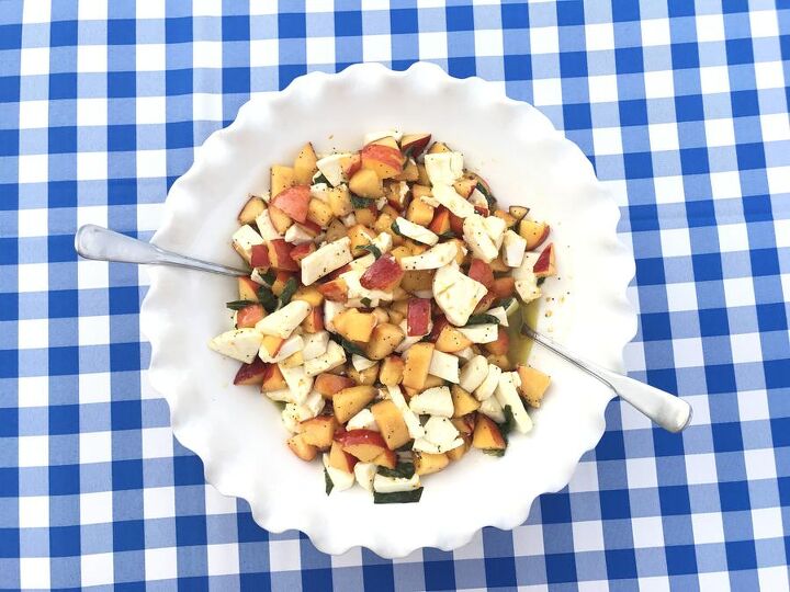 peach and mozzarella salad with orange basil and poppy seed dressing, Perfect Summer Salad