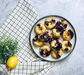 Lemon Glazed Blueberry Donuts