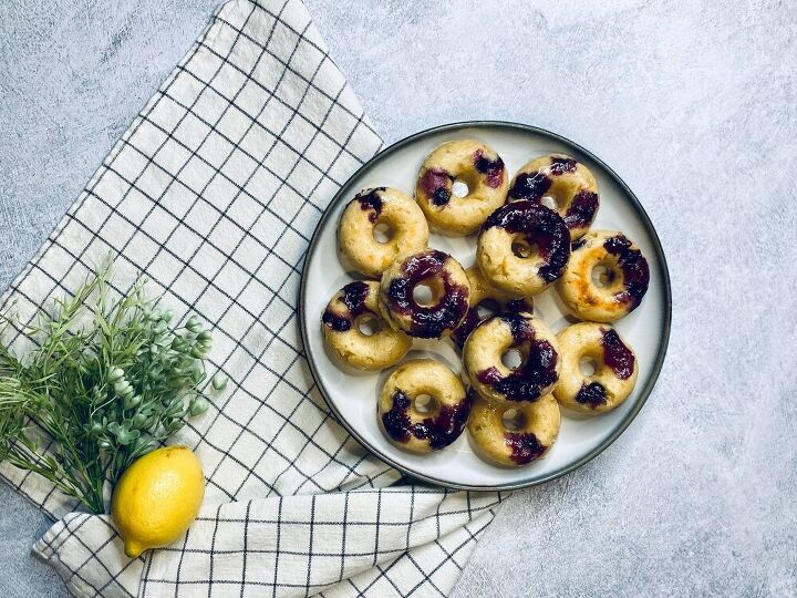 lemon glazed blueberry donuts
