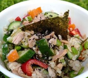 simple sushi salad with wasabi soy dressing
