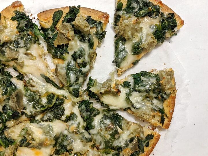 the best spinach artichoke cheese white pizza