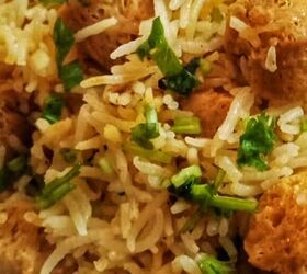 soya chunks pulao with leftover rice