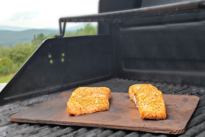 cedar plank salmon and zoodles