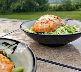 cedar plank salmon and zoodles