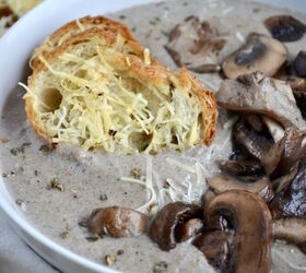 cream of mushroom soup with parmesan her toast