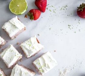 strawberry cake with lime buttercream