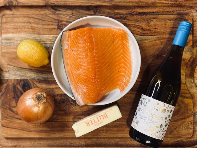 salmon with white wine butter sauce