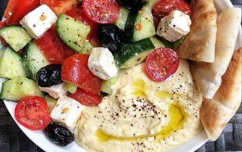 Greek Salad With Hummus and Pita