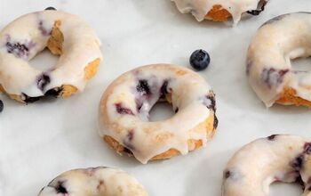 Baked Blueberry Donuts With Lemon Glaze