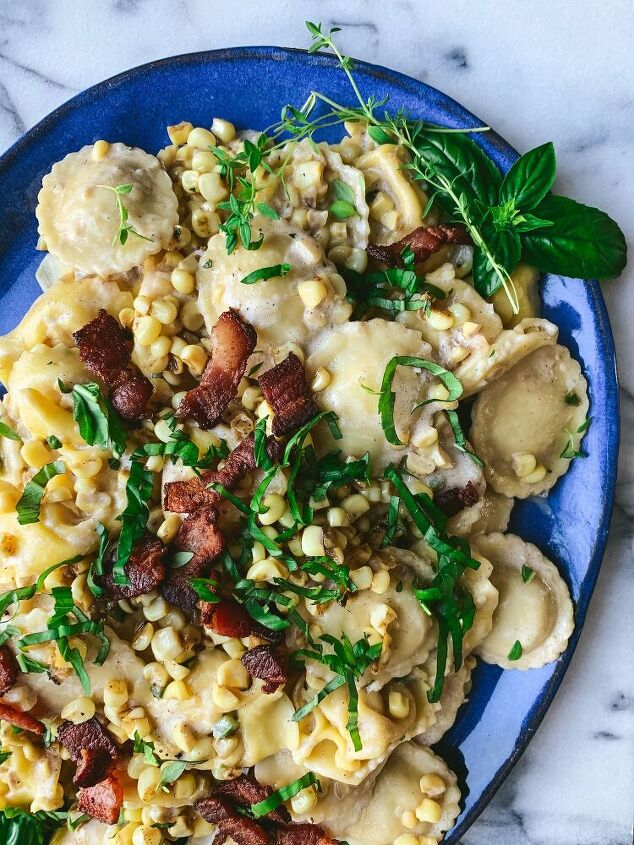 Bacon and Corn Ravioli in a Creamy Sauce | Foodtalk