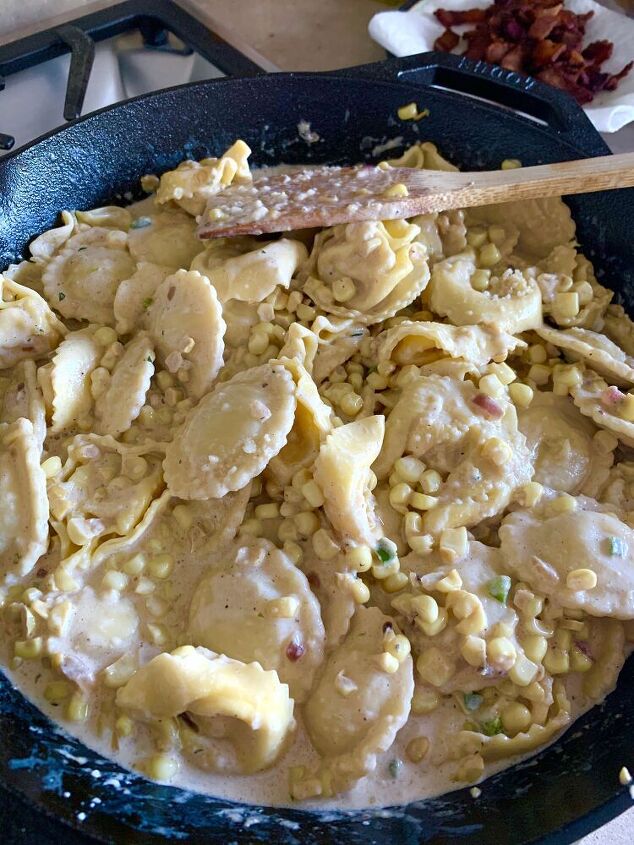 Bacon and Corn Ravioli in a Creamy Sauce | Foodtalk