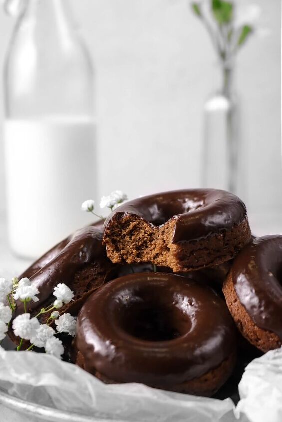 double dark chocolate baked donuts