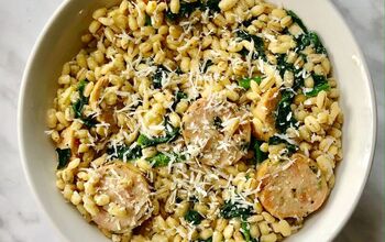 Cheesy Barley With Chicken Sausage