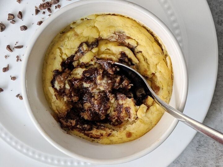 banana chocolate lava mug cake paleo