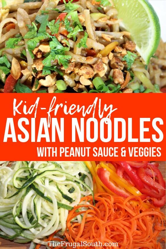 rice noodles with veggies peanut sauce