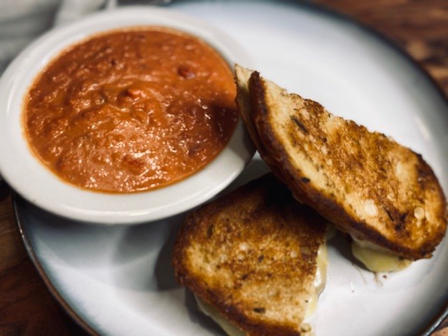 marcella hazan tomato bisque and gouda grilled cheese