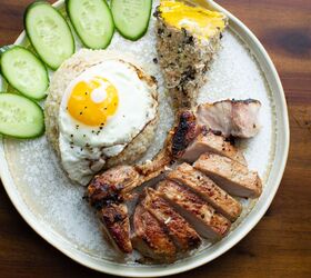 Vietnamese Broken Rice With Grilled Pork Chop and Steamy Pork Patties