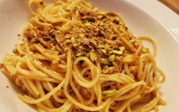 Spaghetti Carbonara With White Truffle and Pistachio