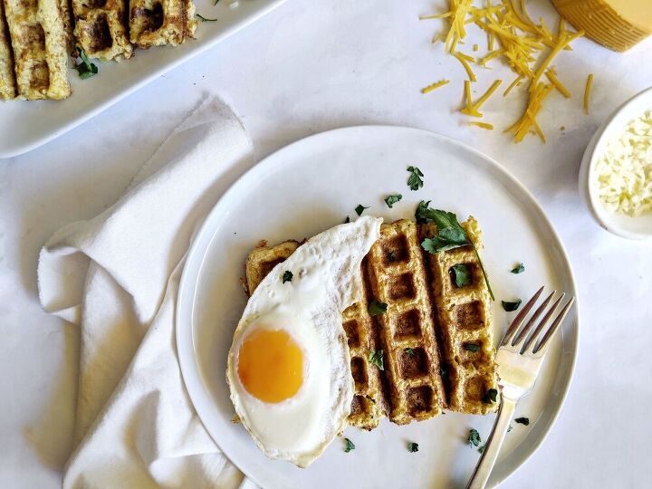 3 cheese keto cauliflower waffles