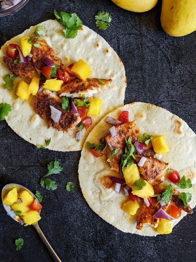 baked fish tacos with mango salsa paleo