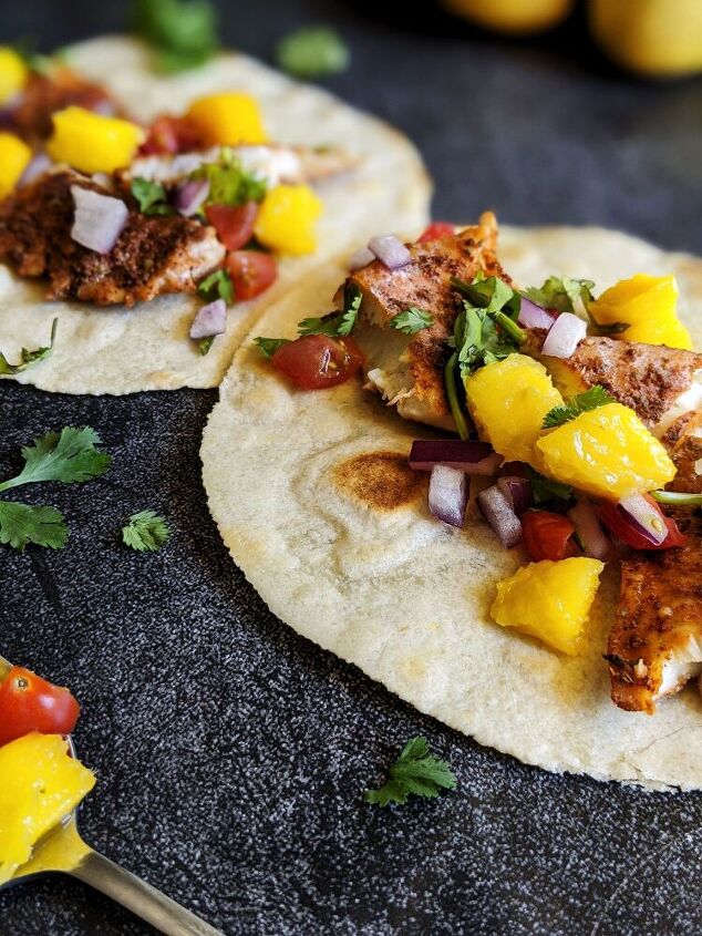 baked fish tacos with mango salsa paleo