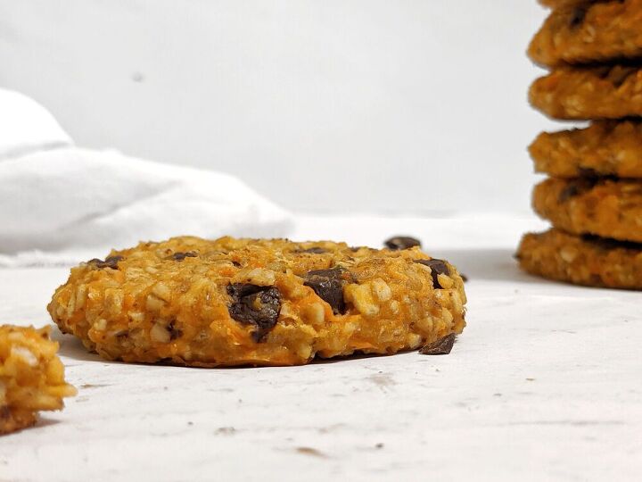 sweet potato protein oatmeal cookies with chocolate chips