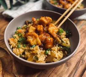 Fried Rice With Spicy Honey Chicken