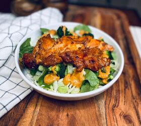 crunchy greens salad with sweet soy chicken