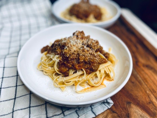 spicy kitchen sink chorizo pasta