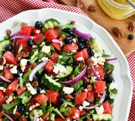 Watermelon – Arugula Salad With Cucumber, Blueberry & Feta