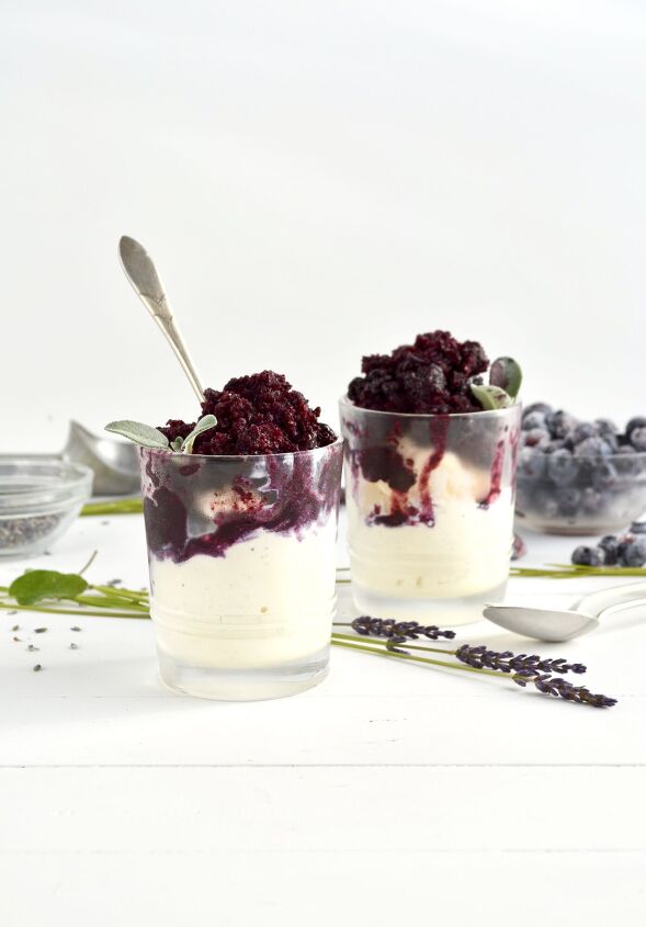 s 11 frozen desserts to cool you down in summer, Blueberry Lavender Granita Vanilla Ice Cream
