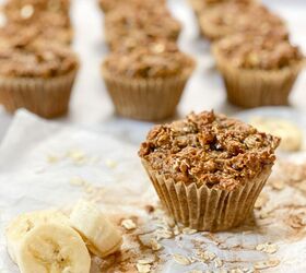 s 13 healthy dessert ideas that taste surprisingly good, Banana Oat Muffin With a Crumble Oat Topping