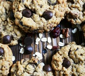 pumpkin spice chocolate chip oatmeal cookies with cranberries pecans