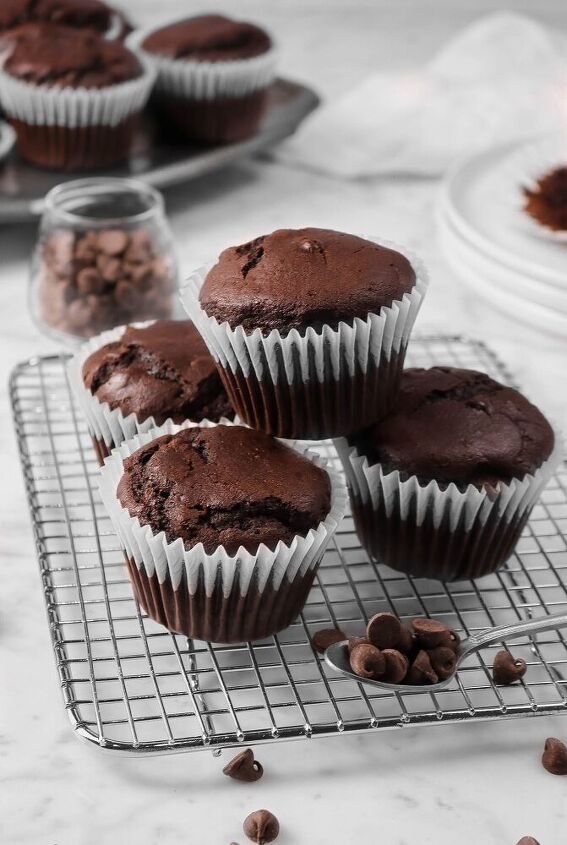 vegan double chocolate muffins