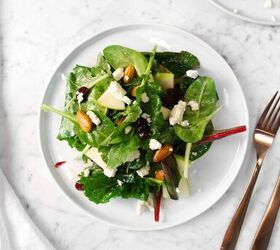 apple almond and cranberry super green salad