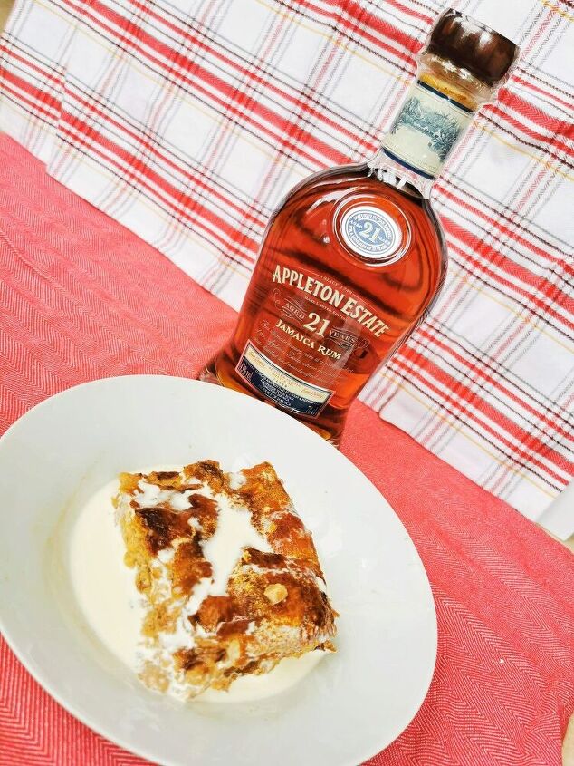 spiced rum and raisin bread pudding