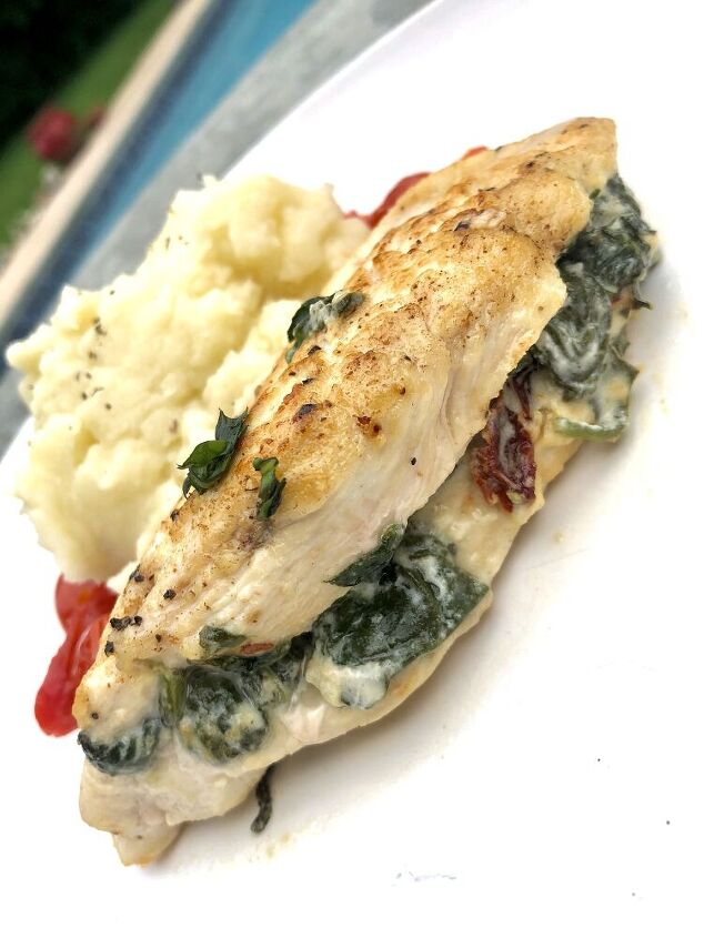 goat cheese spinach sun dried tomato stuffed chicken