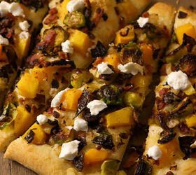 roasted butternut squash and brussel sprout flatbread