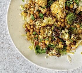 warm spiced cauliflower and chickpea salad with tahini dressing