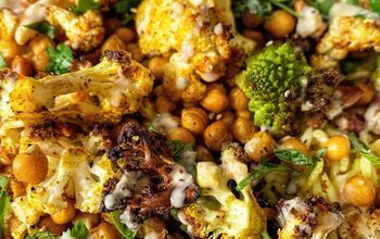 Warm Spiced Cauliflower and Chickpea Salad With Tahini Dressing