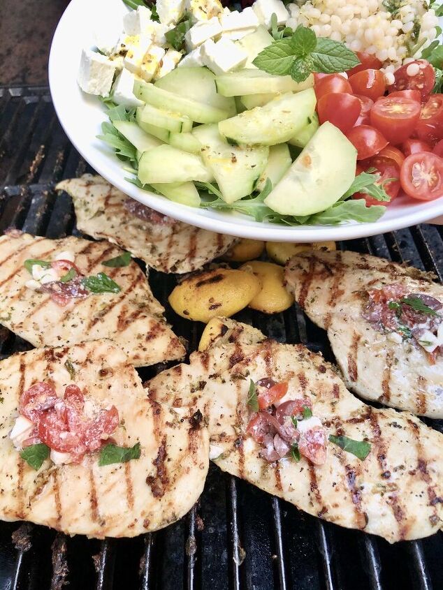 mediterranean grilled chicken with israeli couscous salad