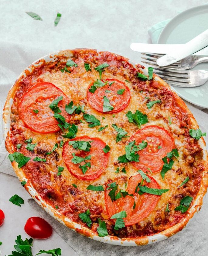 lasagna with black olive tapanade