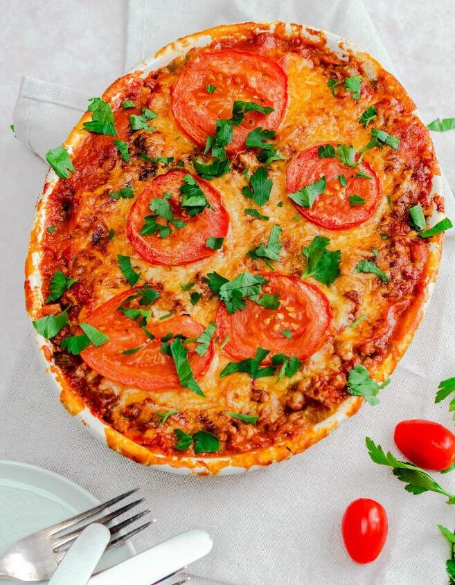 lasagna with black olive tapanade