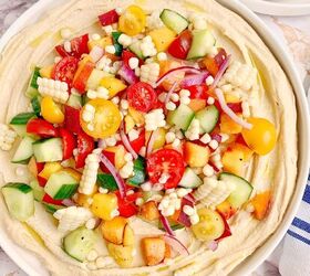 Creamy Hummus With Summer Salad