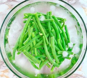 green beans with creamy basil dressing