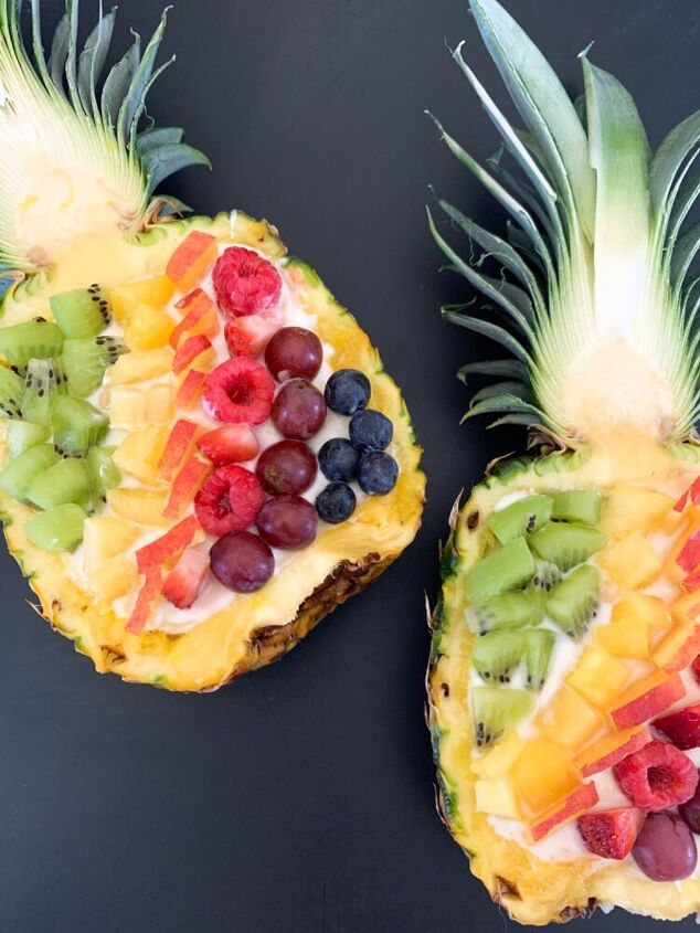 10 pineapple recipes you have to try before summer s completely gone, Rainbow Yogurt Pineapple Bowl