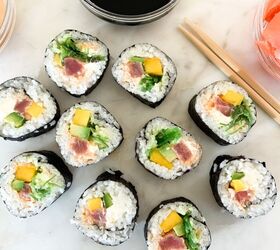 spicy tuna mango sushi rolls