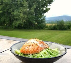 s 20 delicious dinners you can make on your grill, Cedar Plank Salmon and Zoodles
